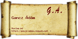 Gancz Ádám névjegykártya